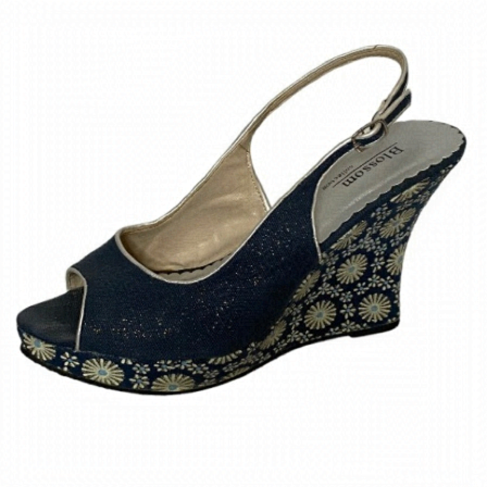 Blossom Collection Floral Wedge Sandals